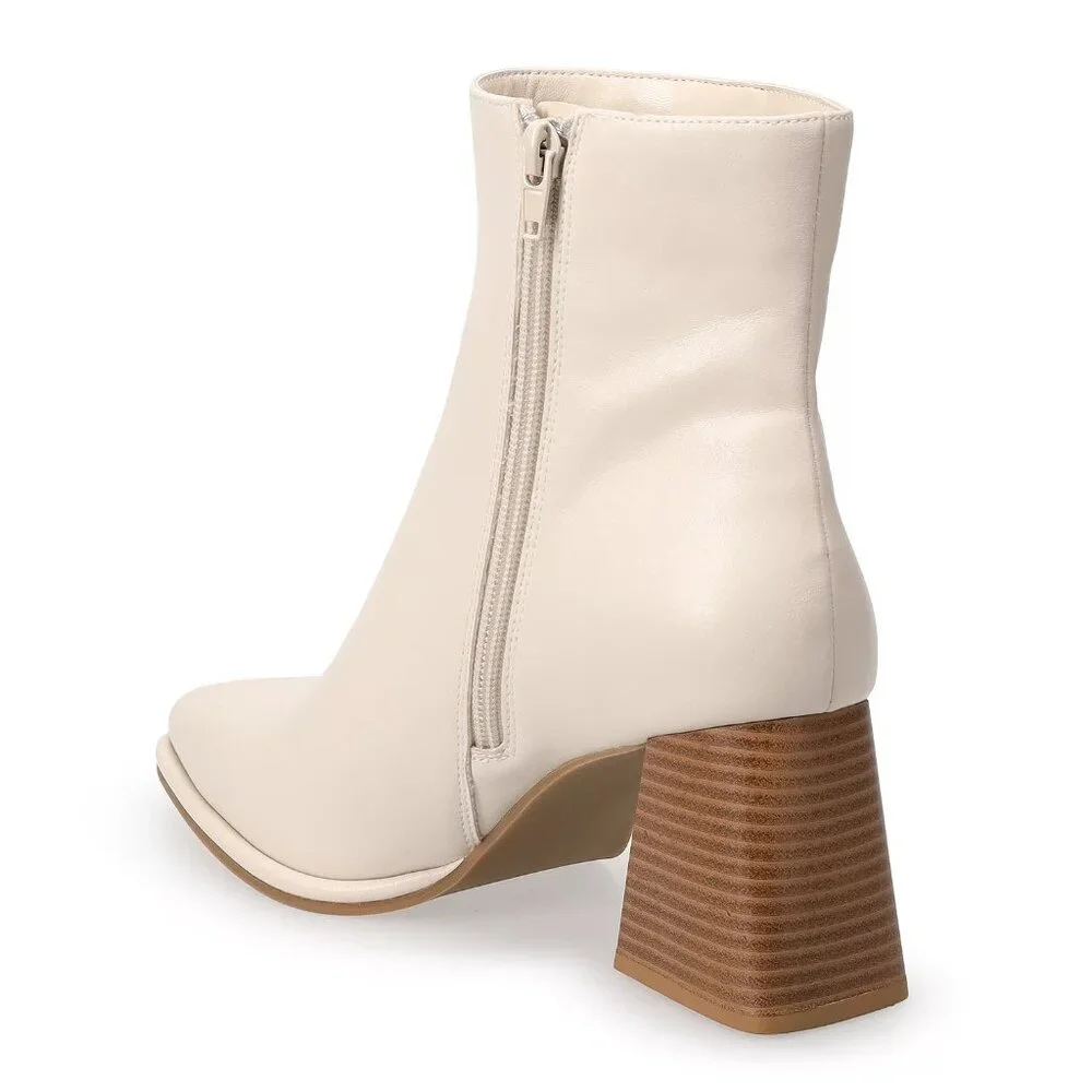 🖤 Sonoma Goods For Life Women's AnklHeeled Boots in Bone | Size 8.5 - Picture 2 of 3